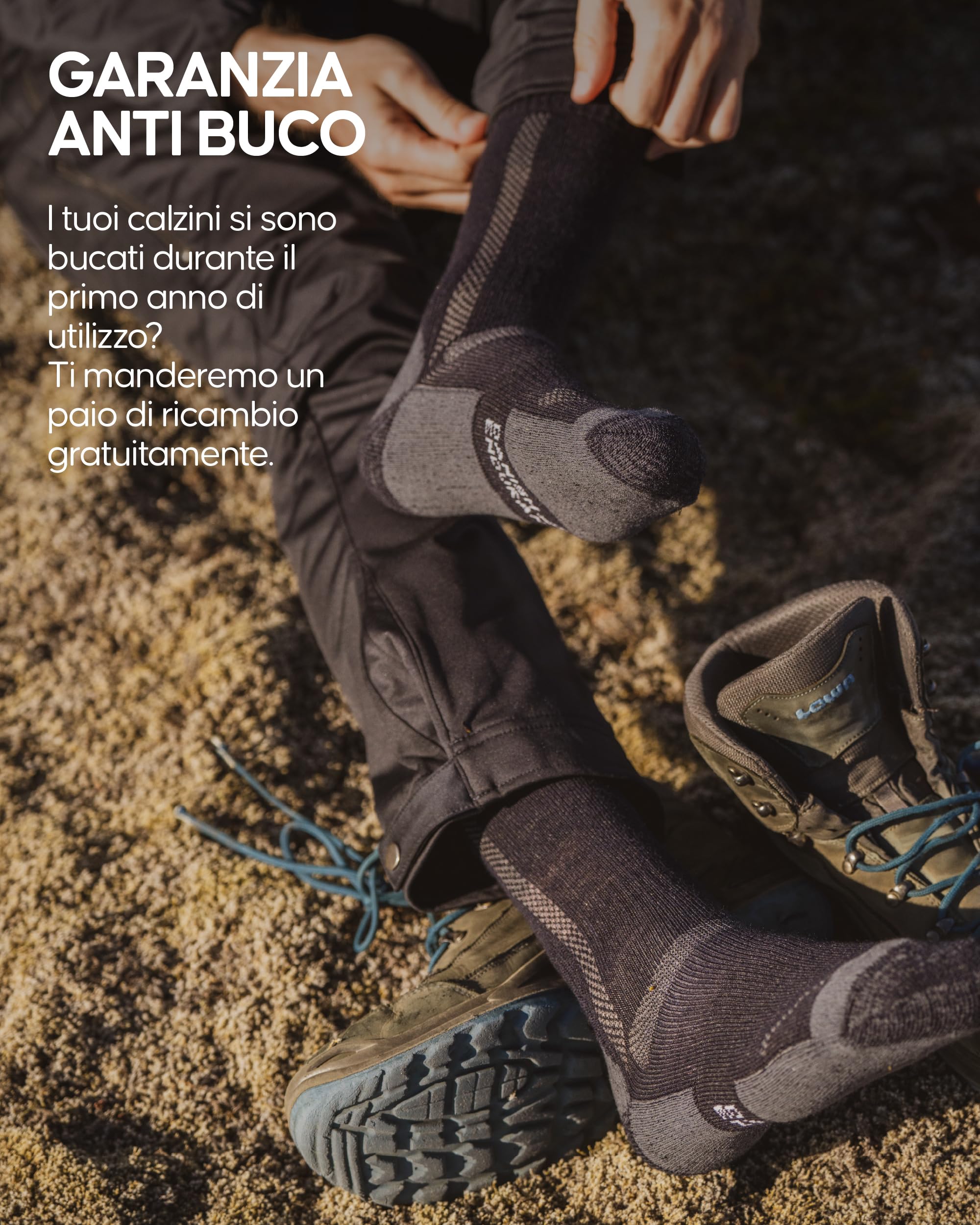 DANISH ENDURANCE Set di Calzini da Trekking in Lana Merino, Corti, Medi e Lunghi, Traspiranti, per Uomo e Donna