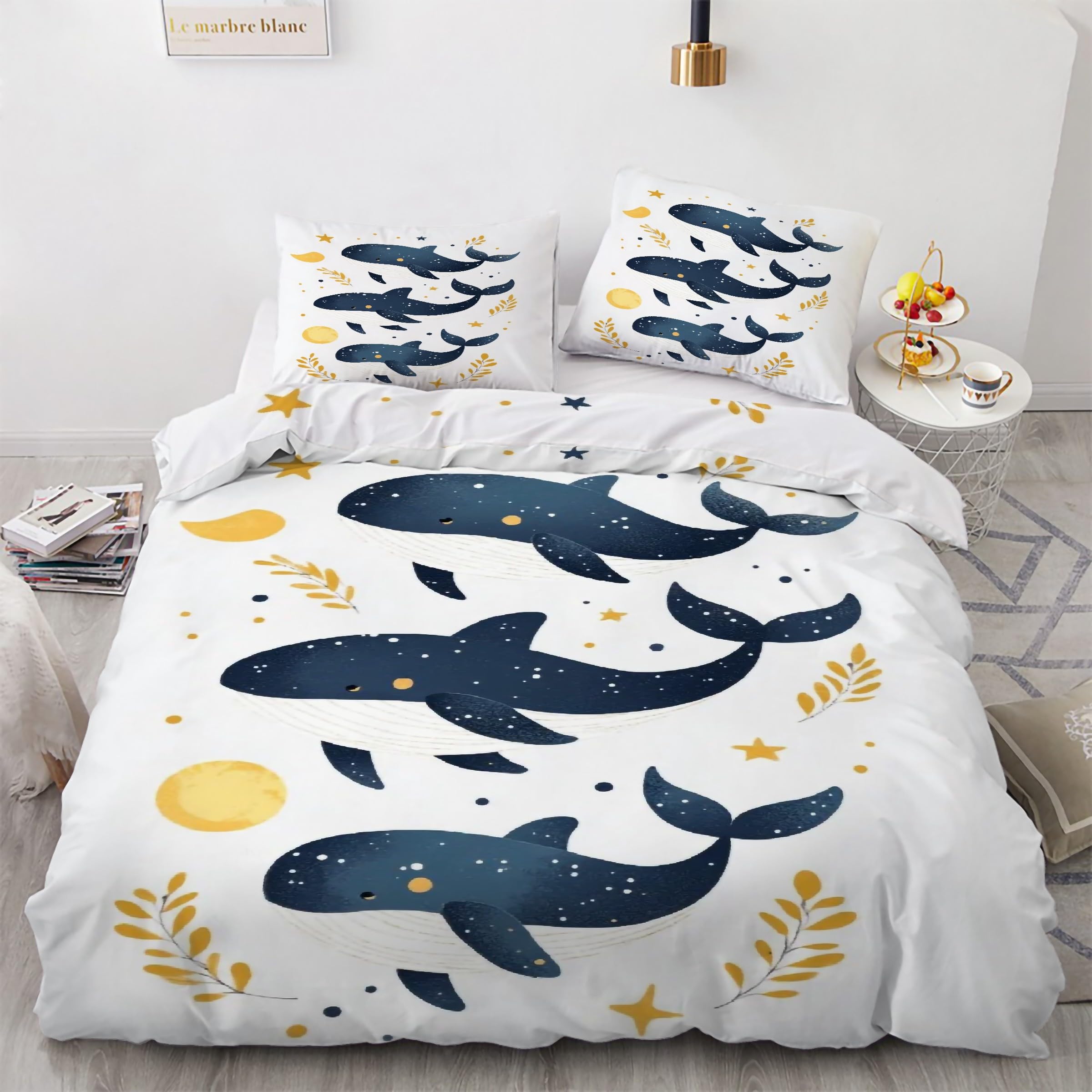 Housse de Couette 200x200 Dauphin Fini la Couette qui Glisse avec ce Zip Pratique