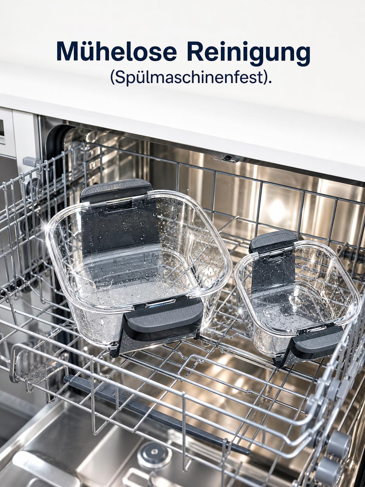Cartman Tragbare Glas Heißluftfritteuse mit 2 Behältern (3,8 L + 1,4 L), 5-in-1 zum Frittieren, Braten, Warmhalten & Recrisp, Kompakt für Alltag und Familie, 1500W