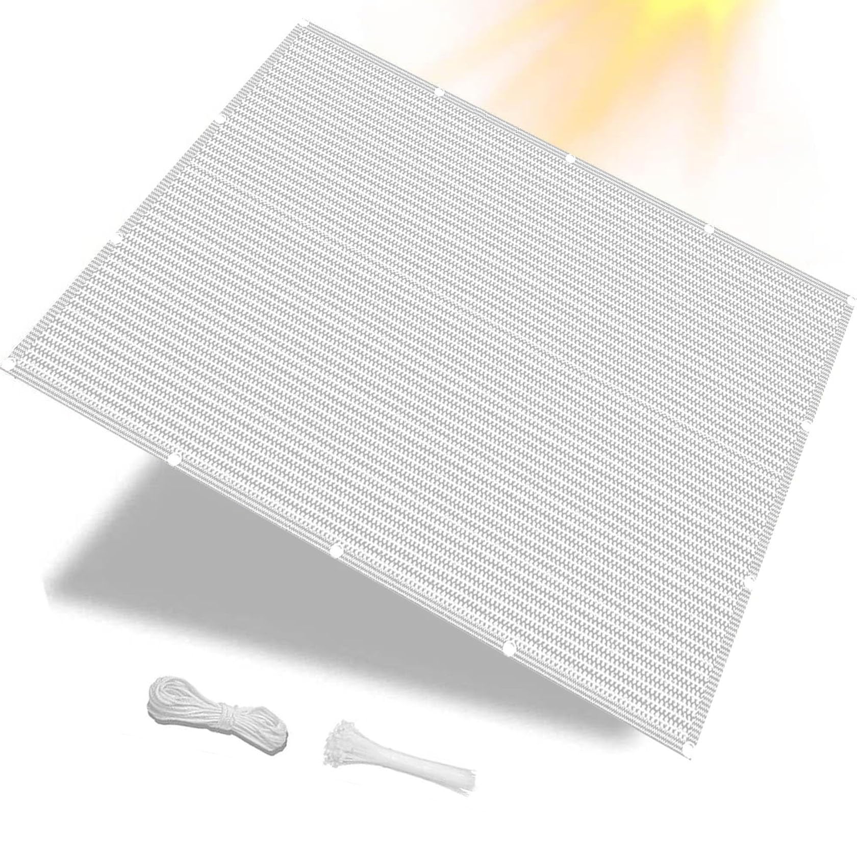 Voile d'ombrage blanc 2.7x10 m auvent de terrasse respirant