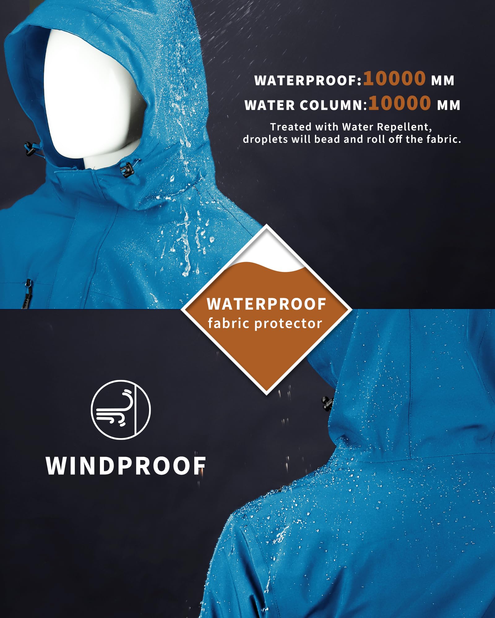 Męska kurtka narciarska, ciepła kurtka outdoorowa, wodoszczelna, wiatroszczelna, kurtka funkcyjna, oddychająca, kurtka snowboardowa, softshell z kapturem
