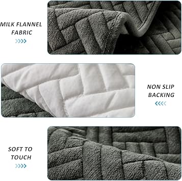 GKXLH New Sofa Cover Washable - Soft Milk Flannel Sofa Covers 1 2 3 Seater, Non-Slip Sofa Slipcovers, Couch Covers for Sectional Sofa, Corner Couch Cover L Shape Furniture Protector (Dark Grey, 70x70)