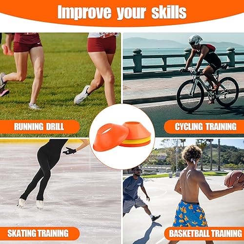 Miniatura 7 de 20 conos de fútbol para entrenamiento deportivo, conos de fútbol flexibles para deportes de agilidad, conos de entrenamiento para baloncesto,