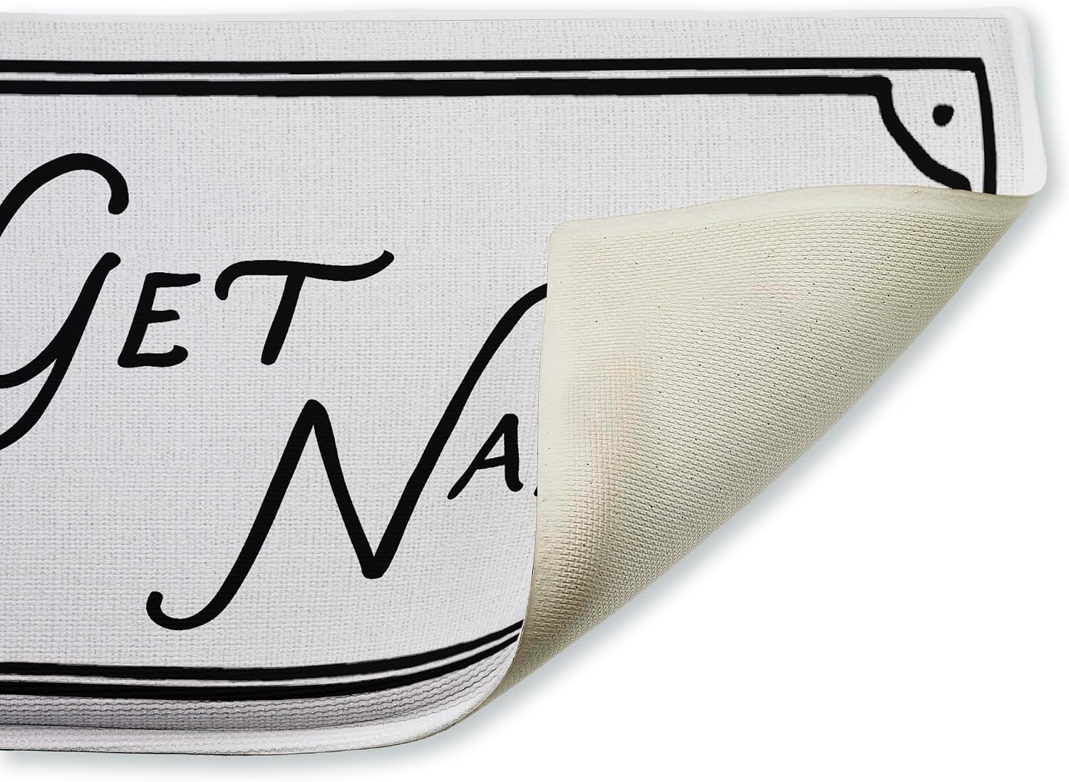 Stupell Industries Get Naked Funny Phrase Plush Bathroom Mat & Bath Rug, Soft Quick-Dry Non-Slip Bathroom Rug with Recycled Foam Cushion, Modern Typography Humor Design by Lettered and Lined, 18"x30"