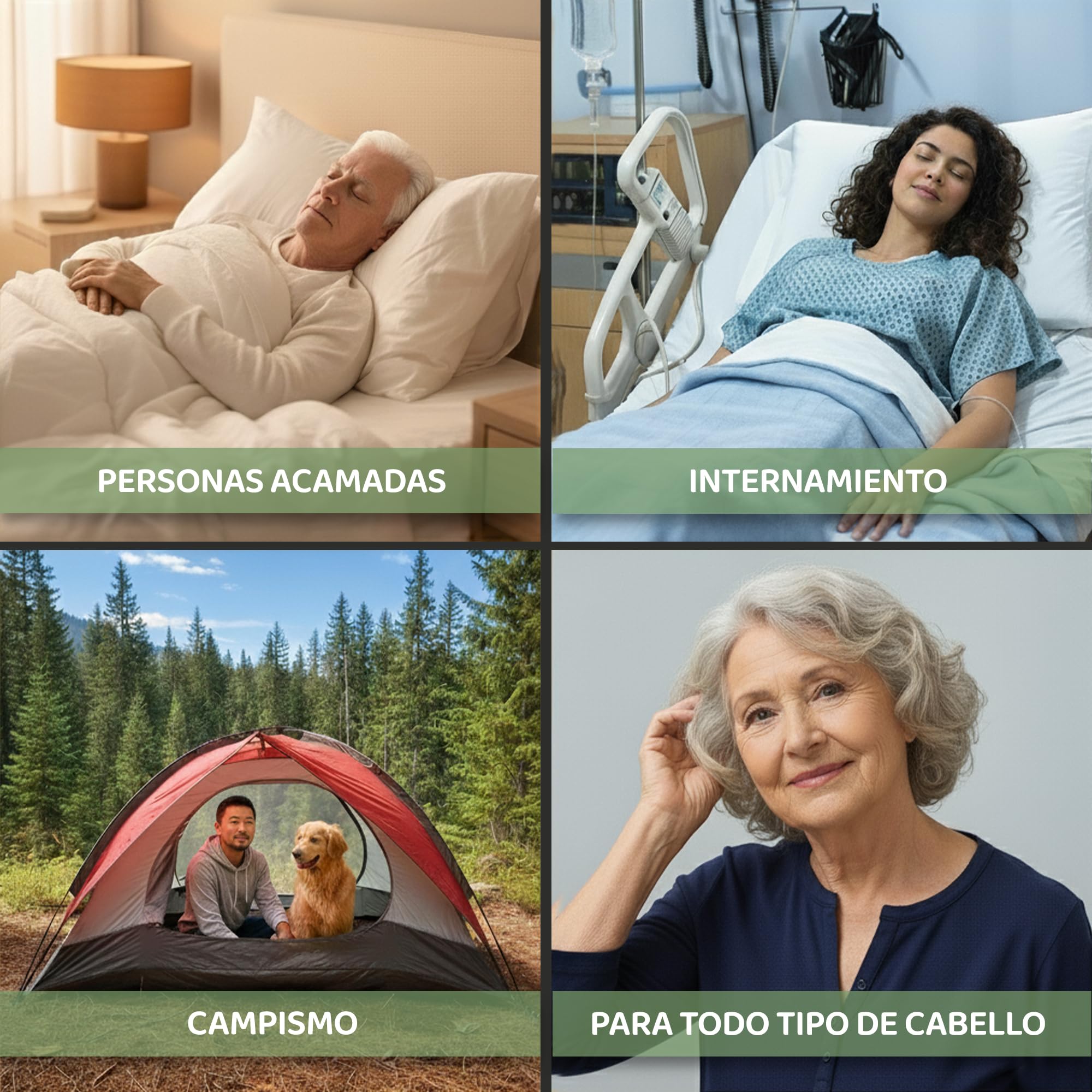 Gorro Lavacabezas Desechable con Champú y Acondicionador - 6 Unidades | Con Extracto de Aloe Vera, Champú en Seco, Sin Enjuague, Para Viajes, Pacientes y Personas Mayores
