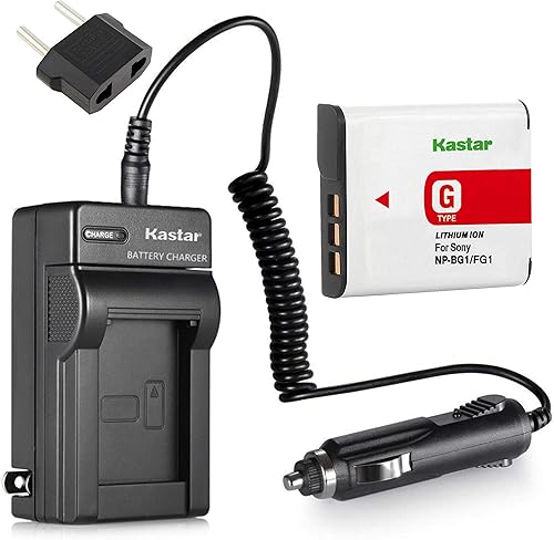 Kastar Cargador y batería NP-BG1 de repuesto para batería Sony tipo G NP-FG1 y Sony Cyber-Shot DSC-N1 DSC-N2 DSC-T100 DSC-T20 DSC-T25 DSC-W100
