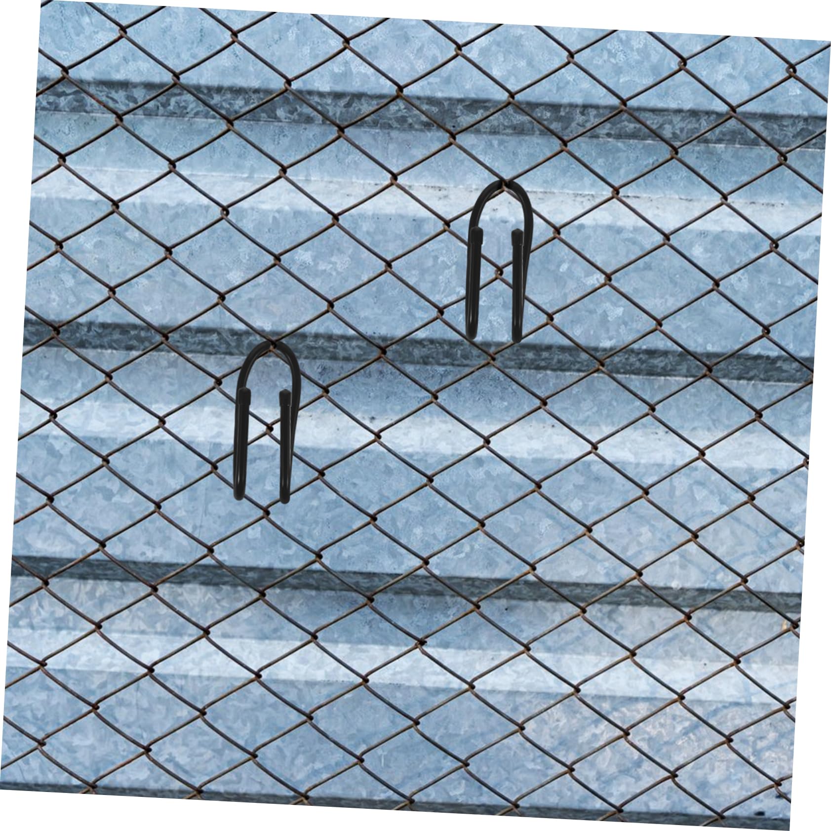 ibasenice Lot de 6 Crochets de Clôture pour Piscine, en Plastique Noir, Résistants la Rouille, Installation Facile, pour Épuisette et Perche