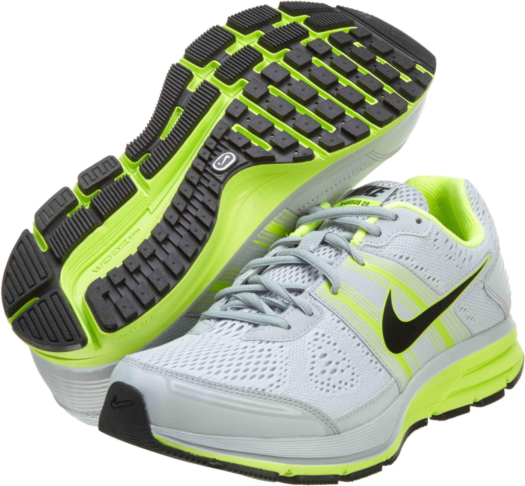NIKE AIR PEGASUS+ 29 4E (9.5 4E US, WOLF GREY/BLACK-VOLT)