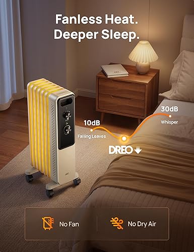 Miniatura 7 de Dreo Calentador de radiador, perillas dobles, 8 protección de seguridad, calentadores eléctricos de 1500 W para uso en interiores, habitación