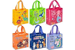 JOHOUSE Reusable Gift Bags for Children, Large Gift Bags with Cute Patterns