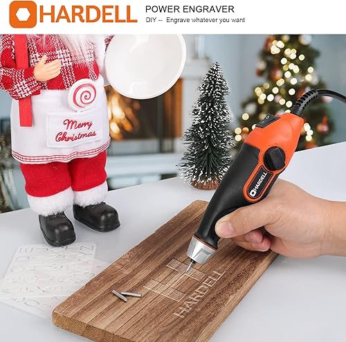 Miniatura 7 de Herramienta grabadora de 24 W para metal bolígrafo de grabado HARDELL con plantilla bolígrafo grabador de madera con 3 brocas de acero de carburo de
