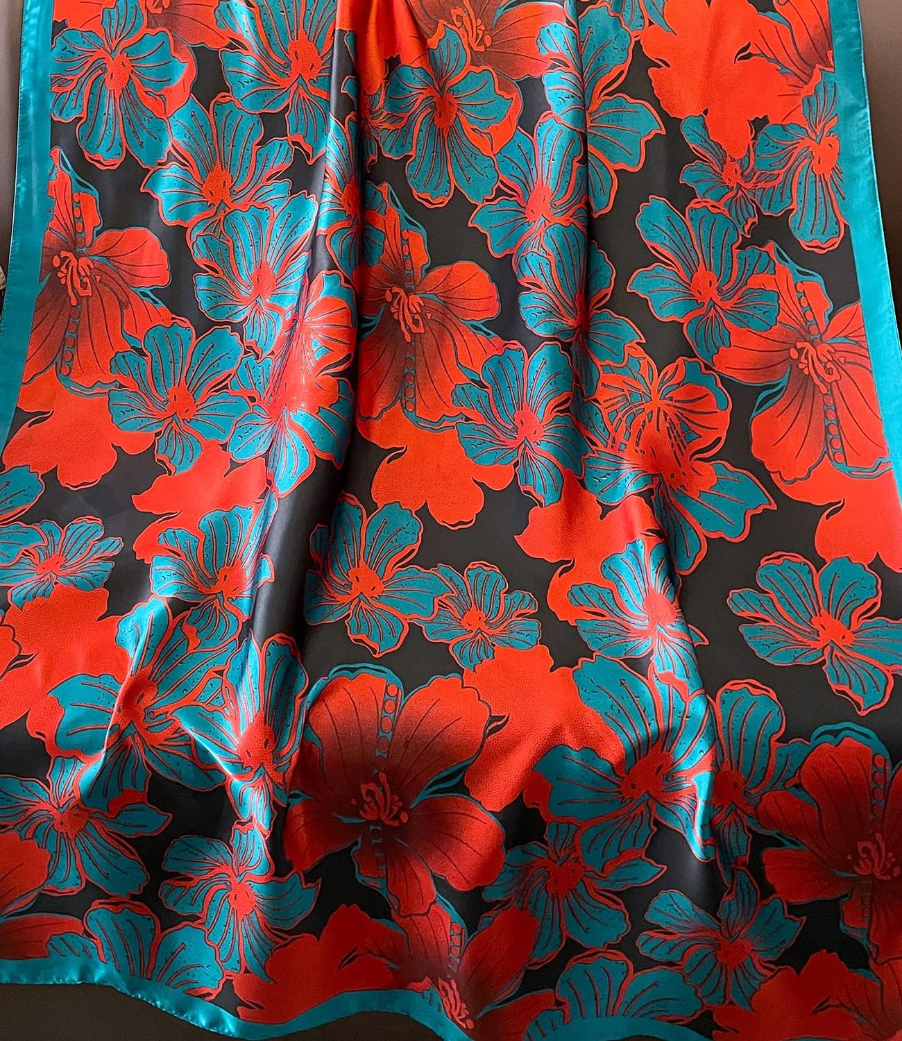 NUWEERIR Womens 100% Large Mulberry Silk Scarf Long Satin Scarf Fashion Lightweight Wraps - Image 2