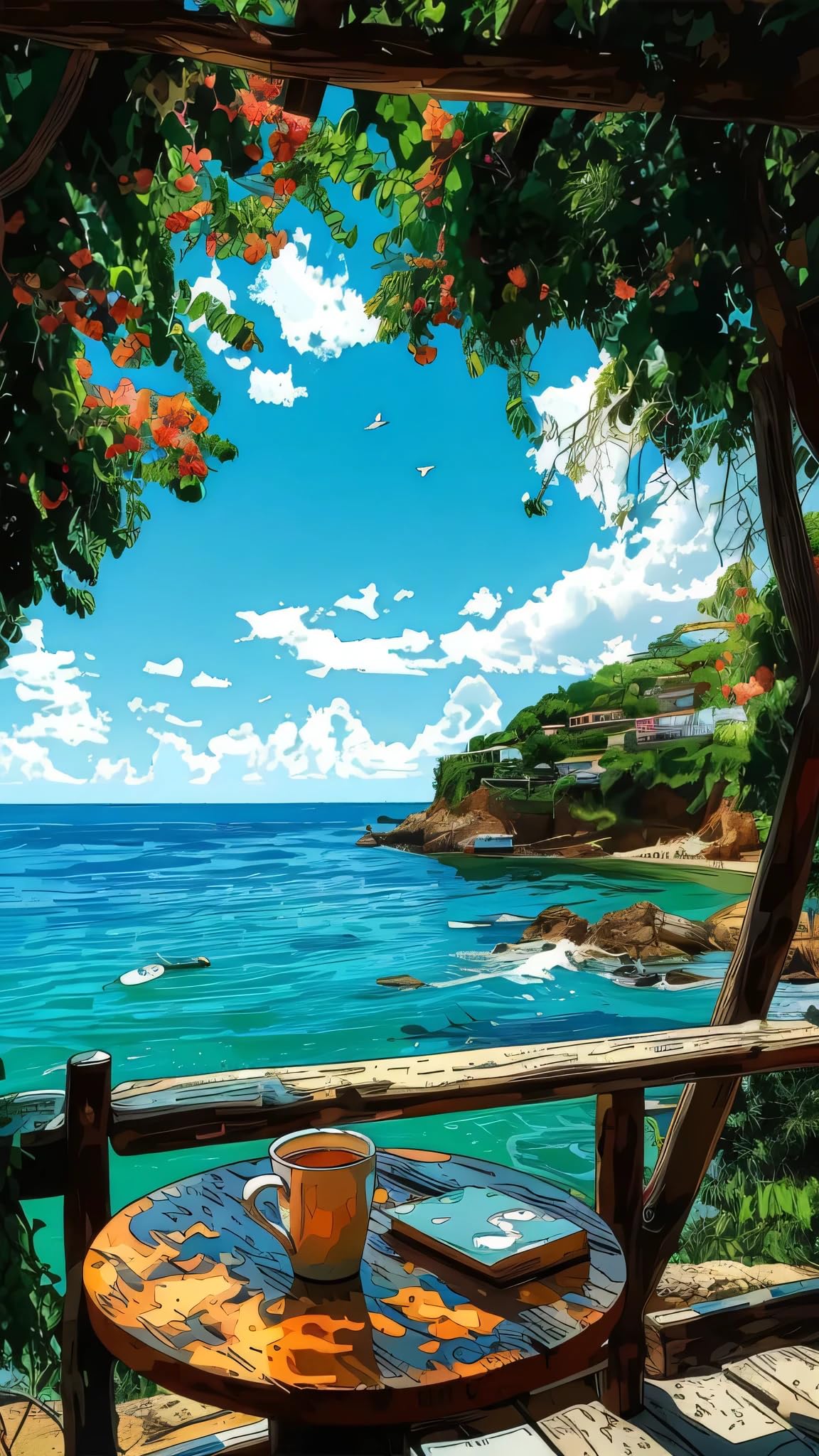 ARTGOTO Large Paint by Numbers Kits for Adults,15.7x27.5inch/40x70cm Painting by Numbers for Adults Landscape Sea C,Paint by Numbers Canvas Kits for Home Room Wall Decor (Without Frame)