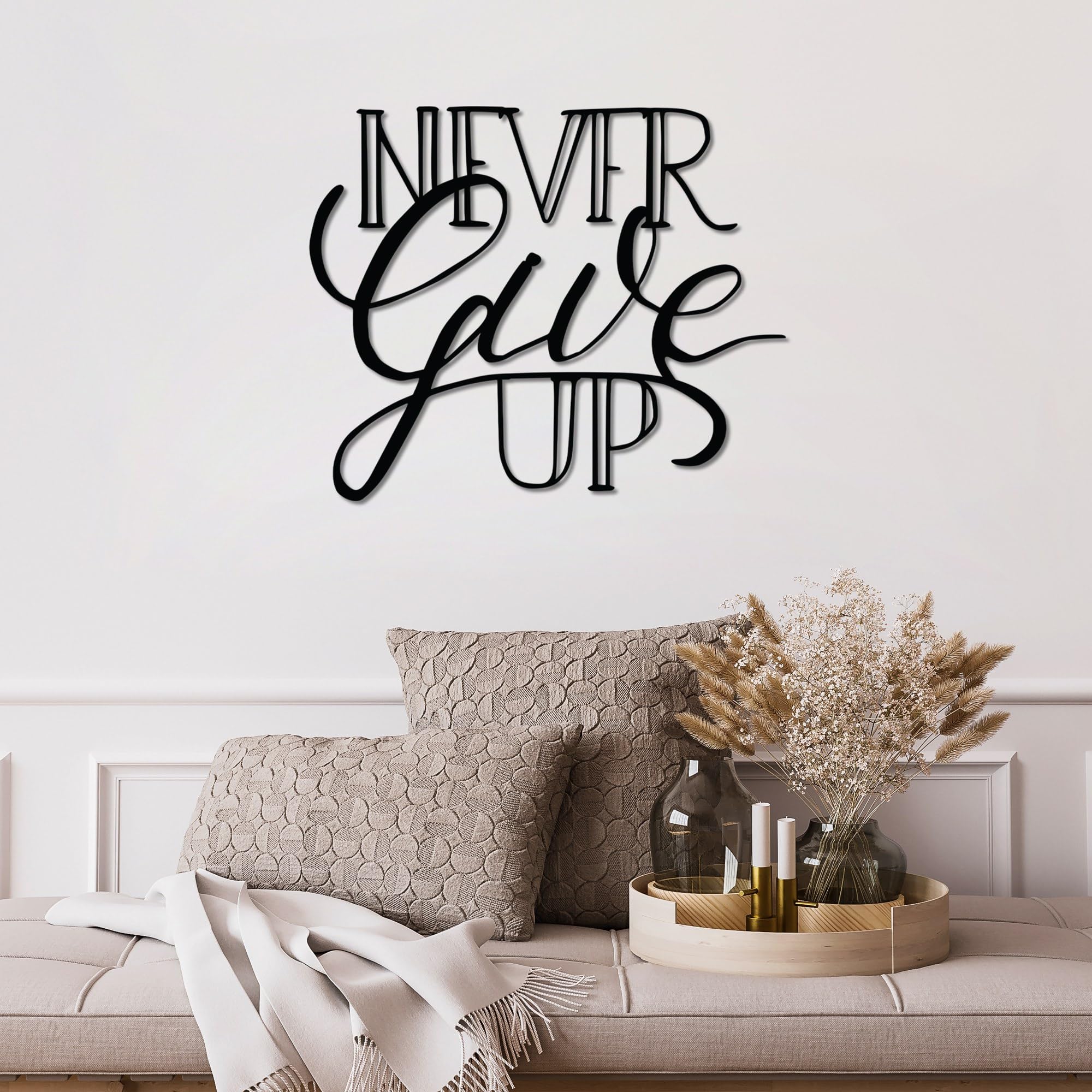 Stylish Black Decorative Metal Wall Accessory, 55 x 46 cm, 100% Metal, 1.5 mm Thickness, Lightweight (0.46 kg), Perfect for Modern Home Decor