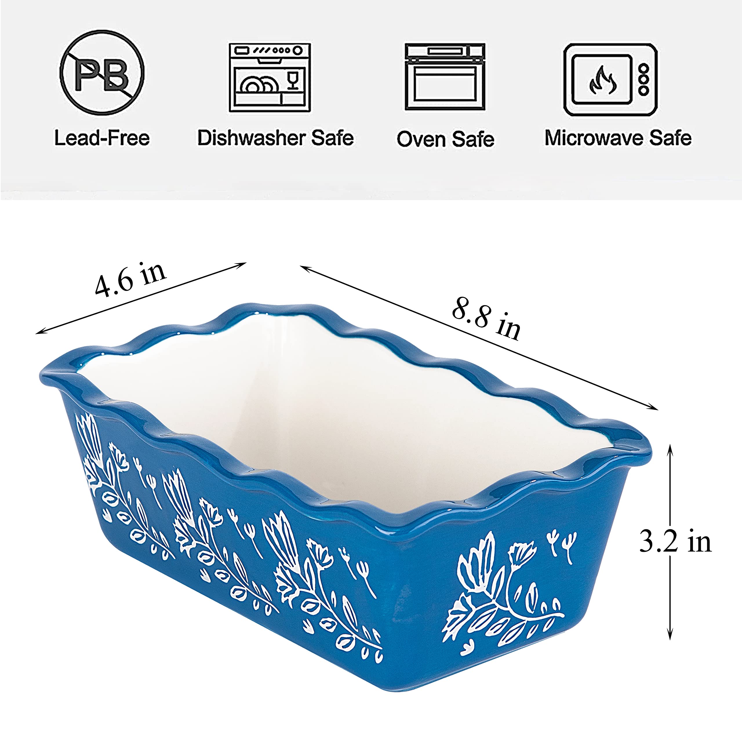 Wisenvoy Ceramiczna forma do pieczenia chleba, nieprzywierające prostokątne formy do pieczenia