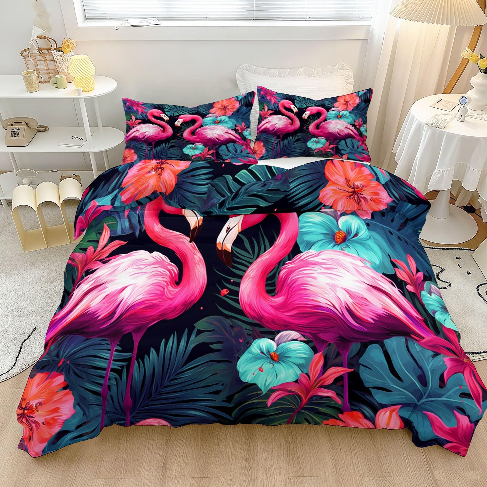 Housse de couette 200x200 microfibre thermorégulatrice orchidées