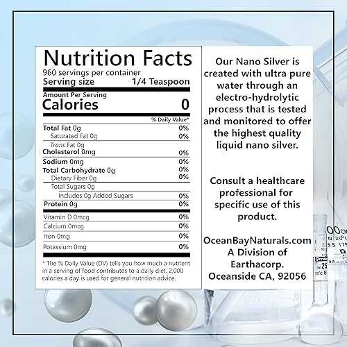 Miniatura 2 de Liquid Nano Silver Más absorbible que la plata coloidal 10 ppm Botella de plástico PET ámbar de 32 oz