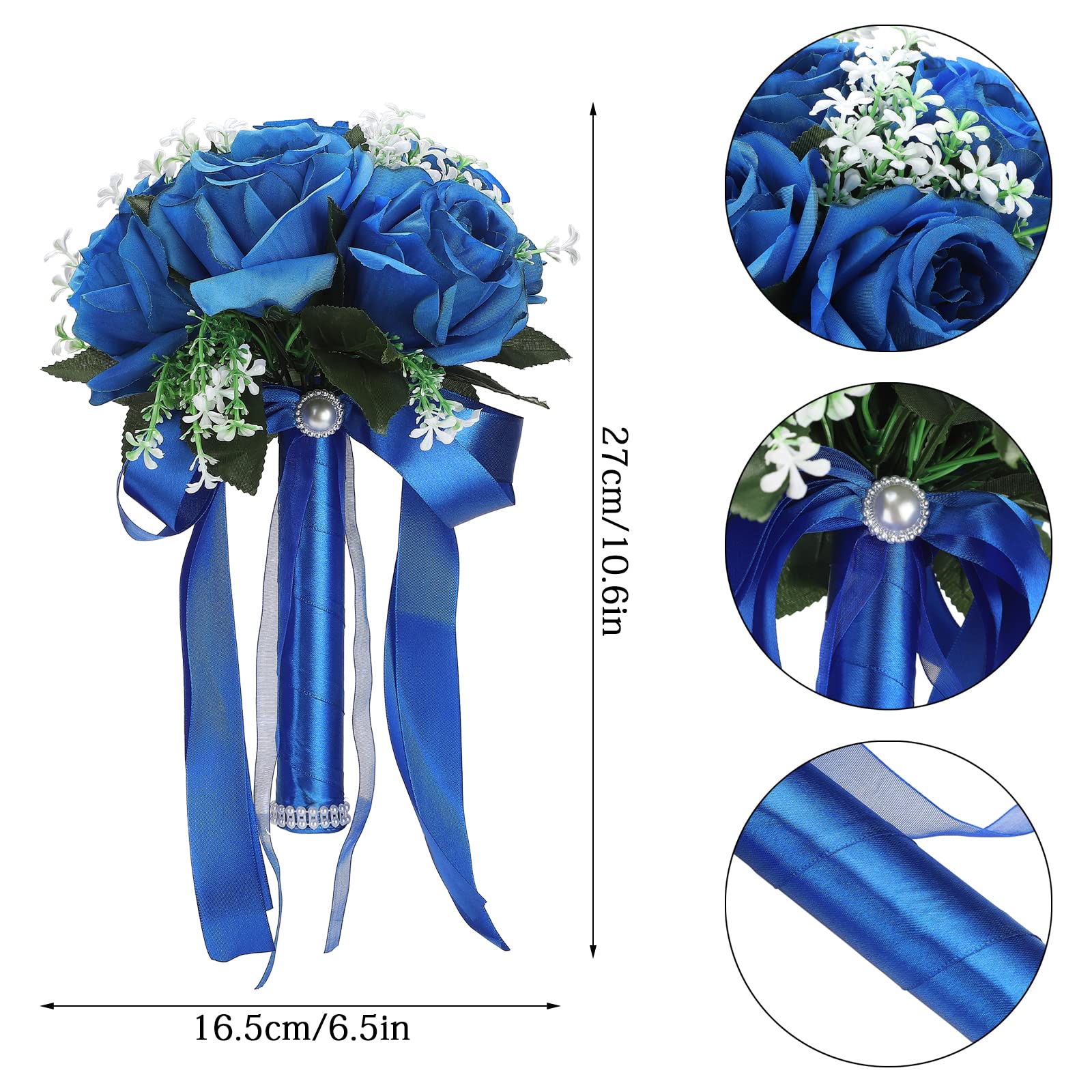 Bouquet Di Rose Artificiali In Vaso Di Vetro | Fiori Finti In Seta | Con Barattolo E Corda | Decorazione Casa E Regalo - 2