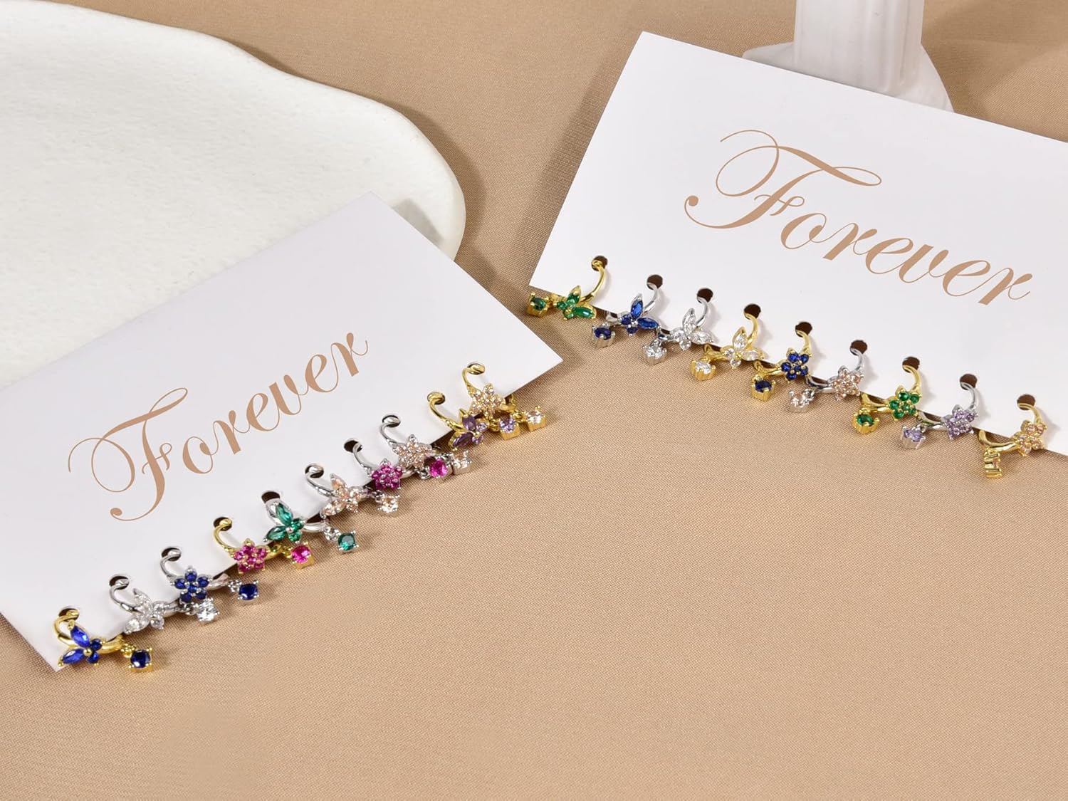 Mini Huggie Hoop Earrings With Dangle Charm 925 Sterling Silver Gold Tiny Small Cz Cubic Zirconia Butterfly Flower Dangling Hoop Earrings