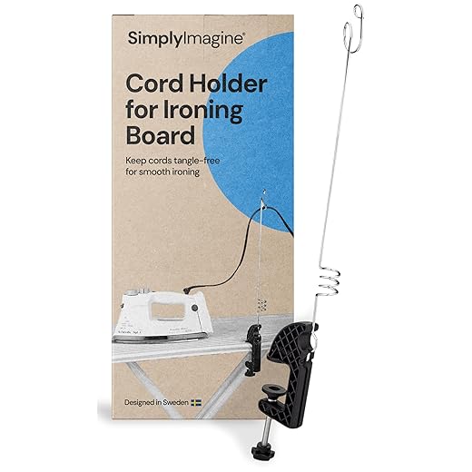 Flexible Cord Holder for Ironing Board - Universal Steam Iron Cable Minder - Fits All Standard Boards - Steam Cord Holder