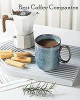 Vista 3 de UNICASA Taza de café – Juego de 4 tazas de té de cerámica de 14 onzas, cereales de porcelana, tazas con asa grande para café, té, leche, café