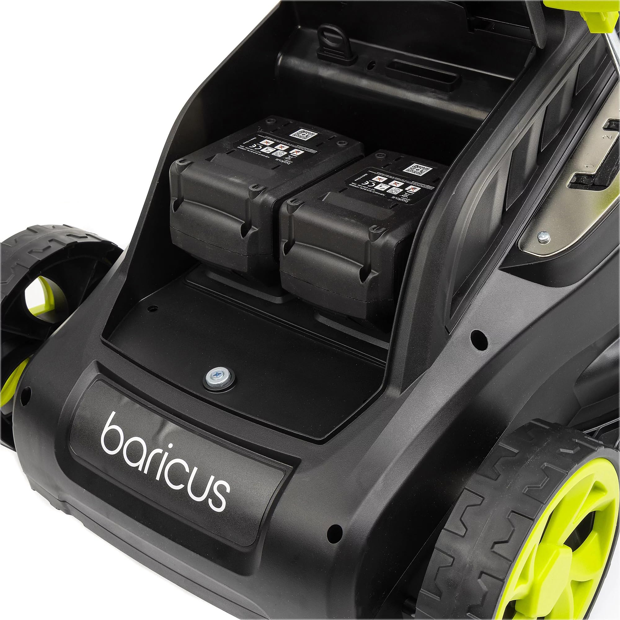BARICUS Akku Rasenmäher Brushless 38 cm Display 2x4Ah 36V – B-Ware | Brushless Motor · Digitales Display · 38 cm Schnittbreite · 2×4,0 Ah Akkus inkl.