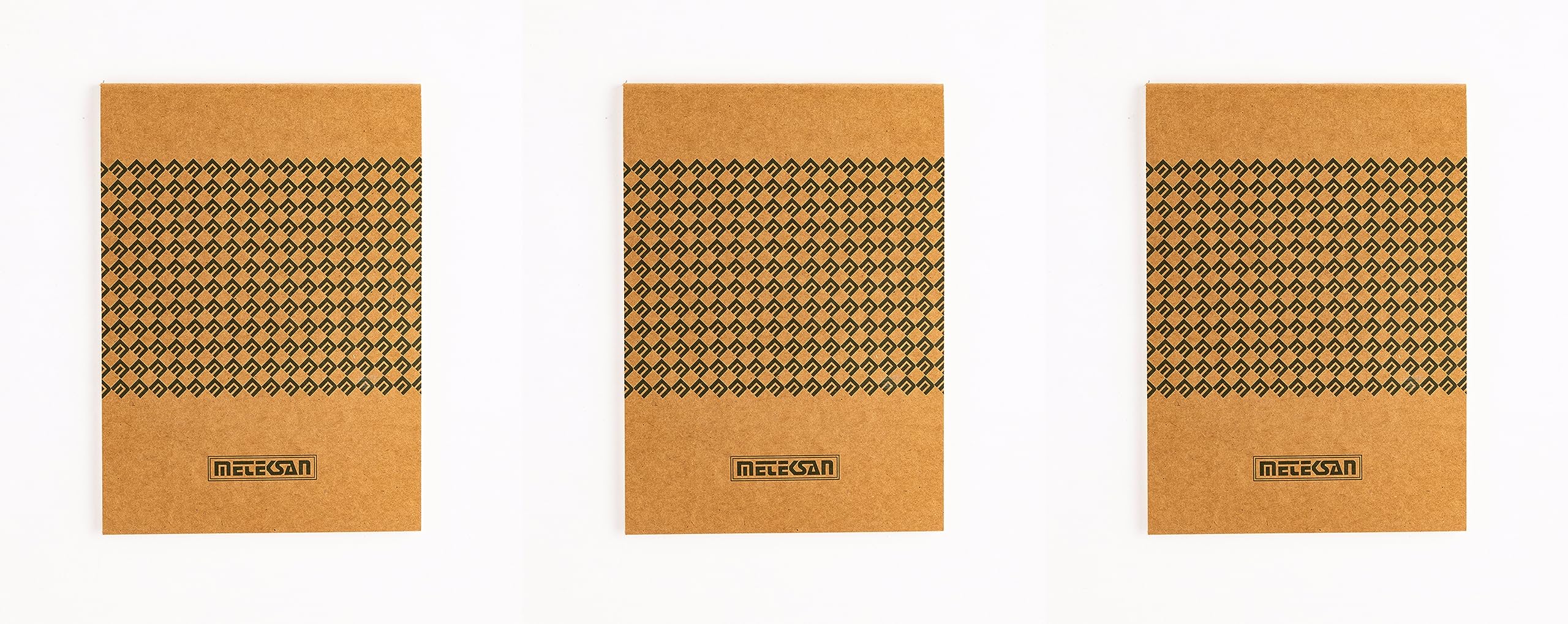 Meteksan 17x24 cm Kraft Bloknot 50 Yaprak, Kareli, 3'lü Paket