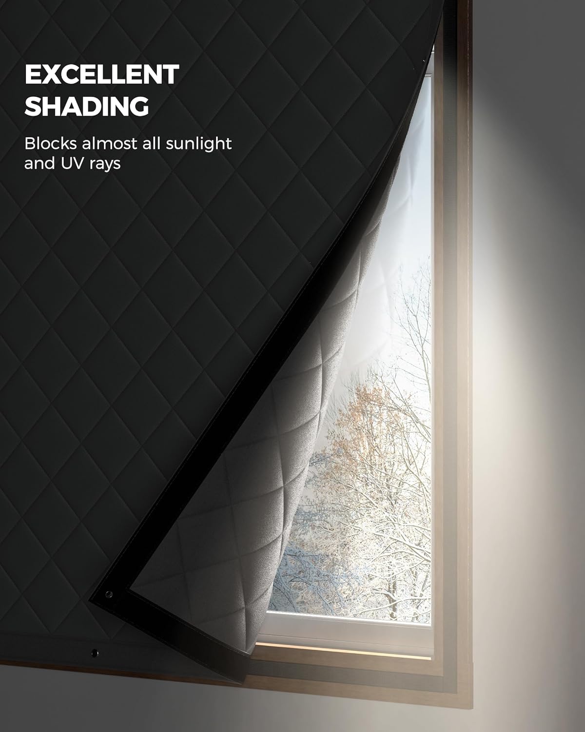 Window Insulation for Winter, Curtain Size , Thermal Insulated Window Cover with Oxford Cloth Thicken Cotton Filled, Windows, Grey