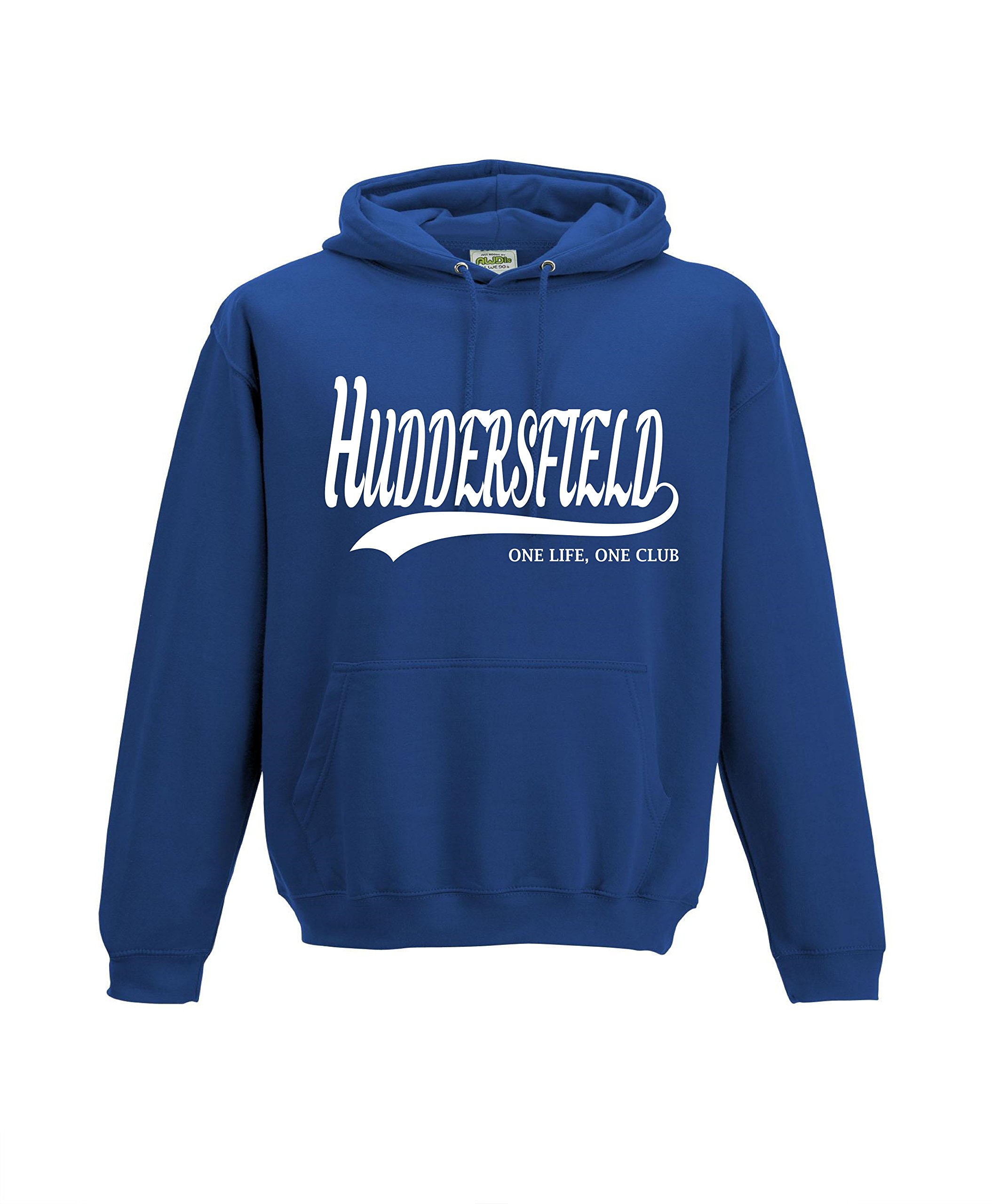 Huddersfield Football Gift - Hoodie one Life one Club top Jumper Sweatshirt Present FH26 (Adult XXL, Blue)