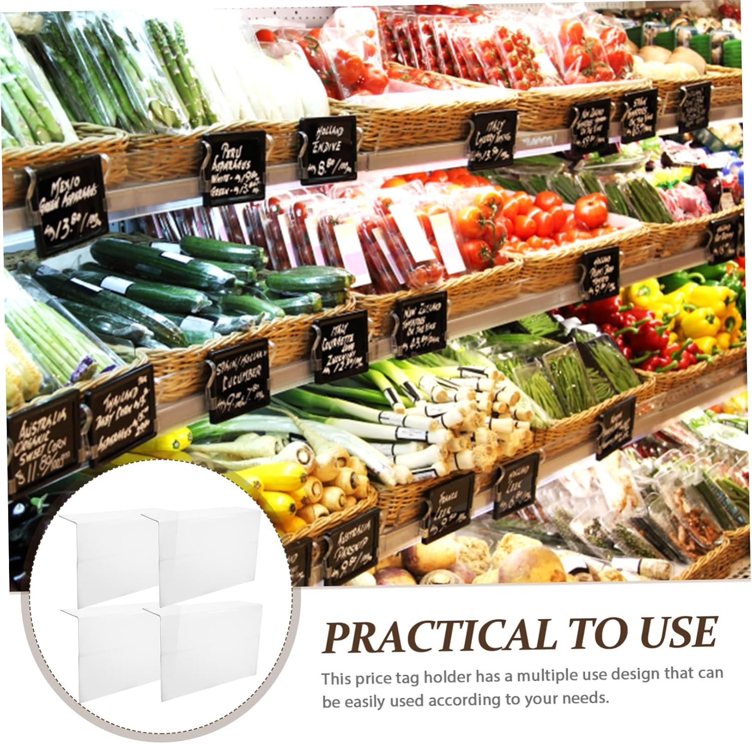 PET Price Label Holder 4pcs for Supermarket Display Signs image 4