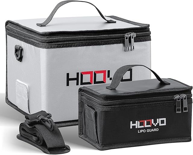 HOOVO Lipo Bag Fireproof, Explosion-Proof Lipo Battery Safe Bag LiPo Guard Safe Bag for Storing and Charging Lipo Batteries with Double Zip