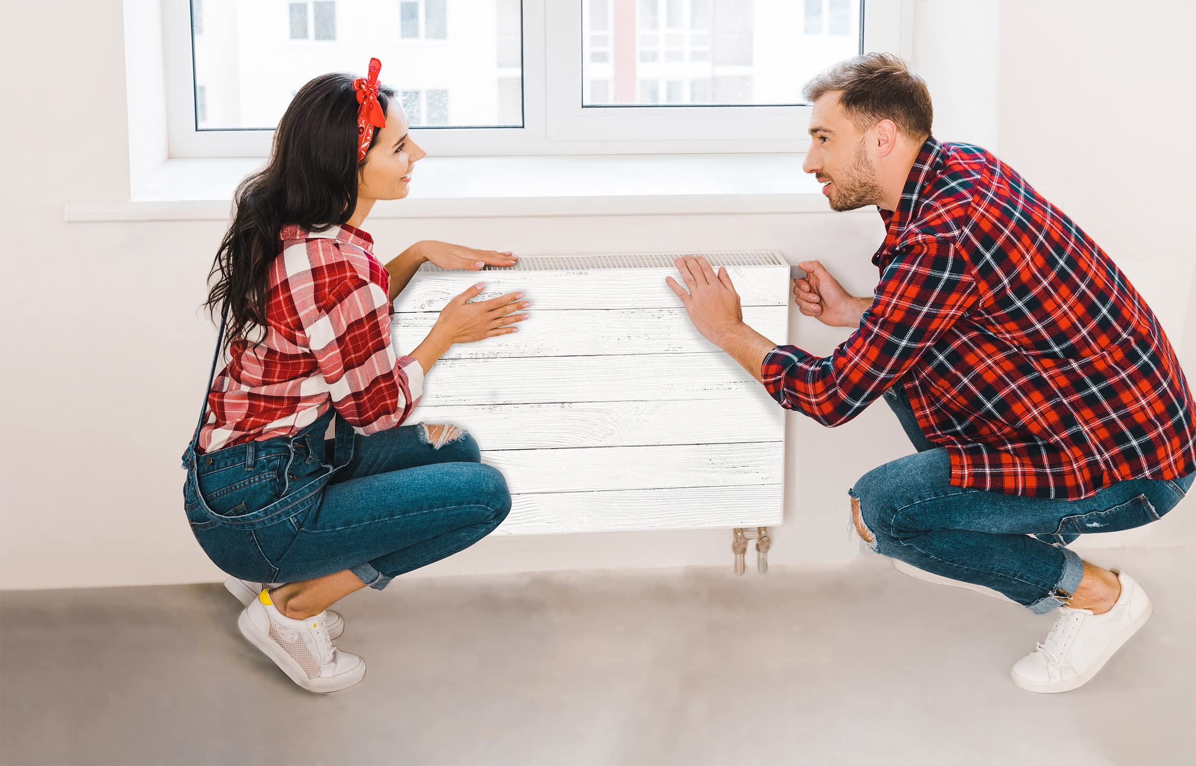 Magnet Heizkörperverkleidung Heizkörperabdeckung Heizung Schutz, 100x60 Motiv Holz