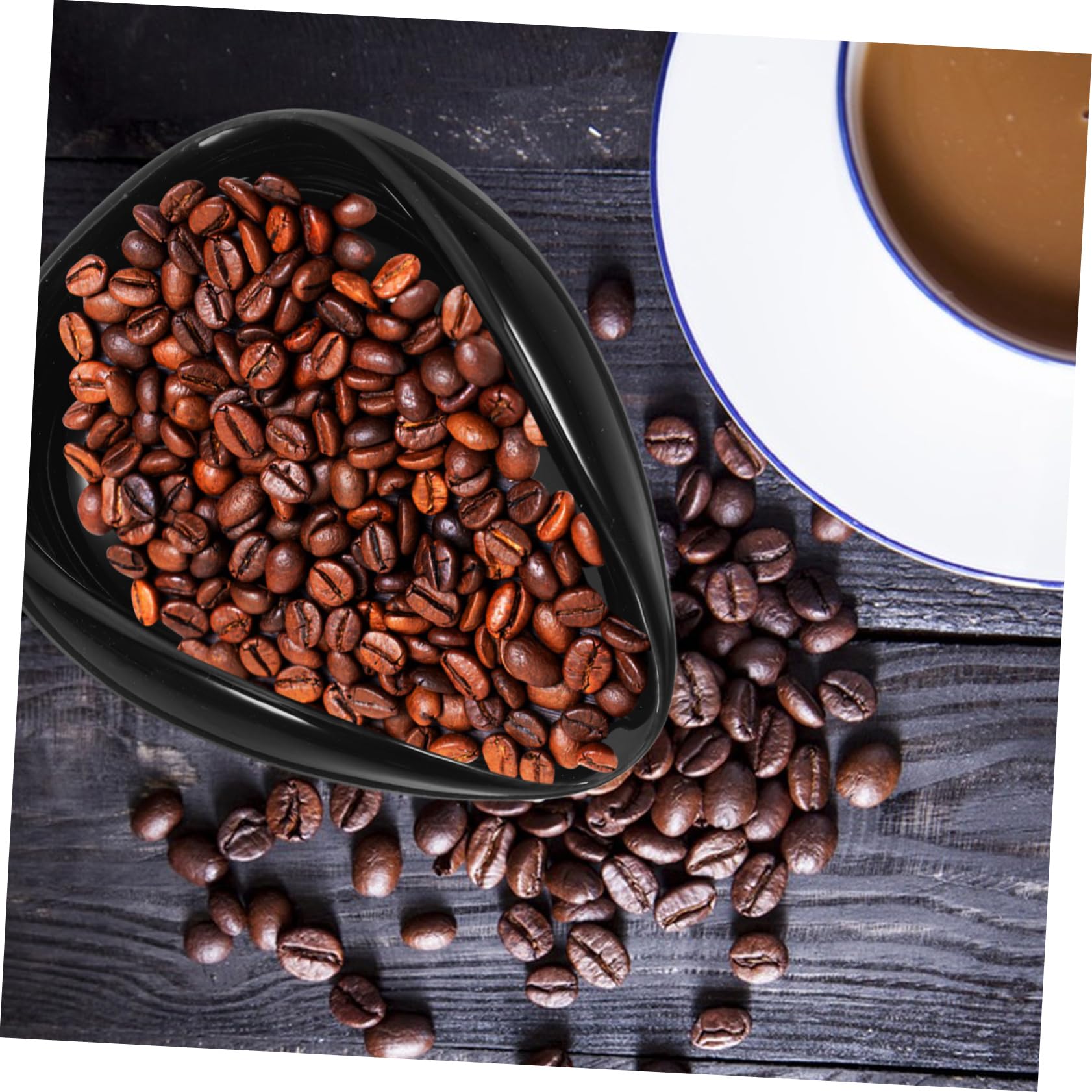 PRETYZOOM Keramik Kaffeebohnen Tablett – Zum Messen Von Bohnen & Tee – Schwarz, Elegant