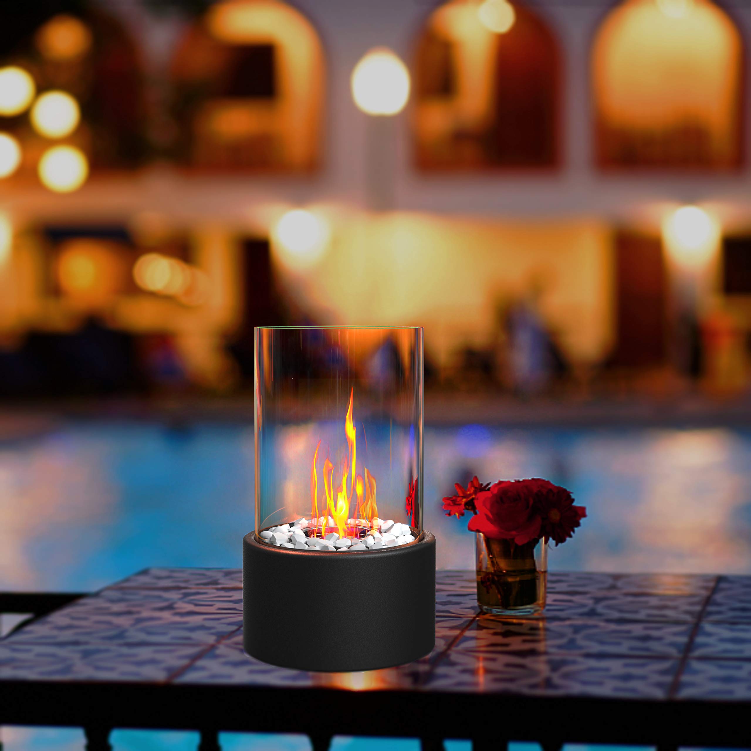 Buy Elegant bioethanol table fireplace with ethanol tank, tank insert