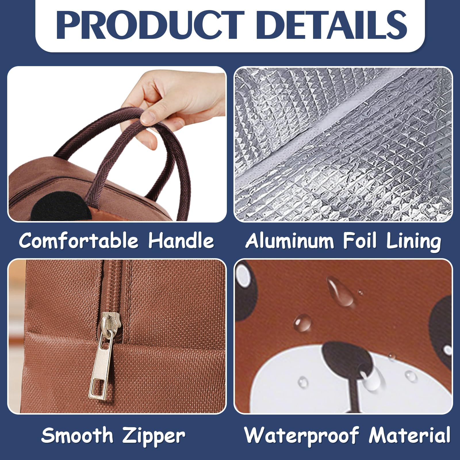 Lunch Bags Tote Cooler Bag Insulated Reusable Lunch Tote Bags Cartoon Portable Lunch Box Bag for Work Office — view 2