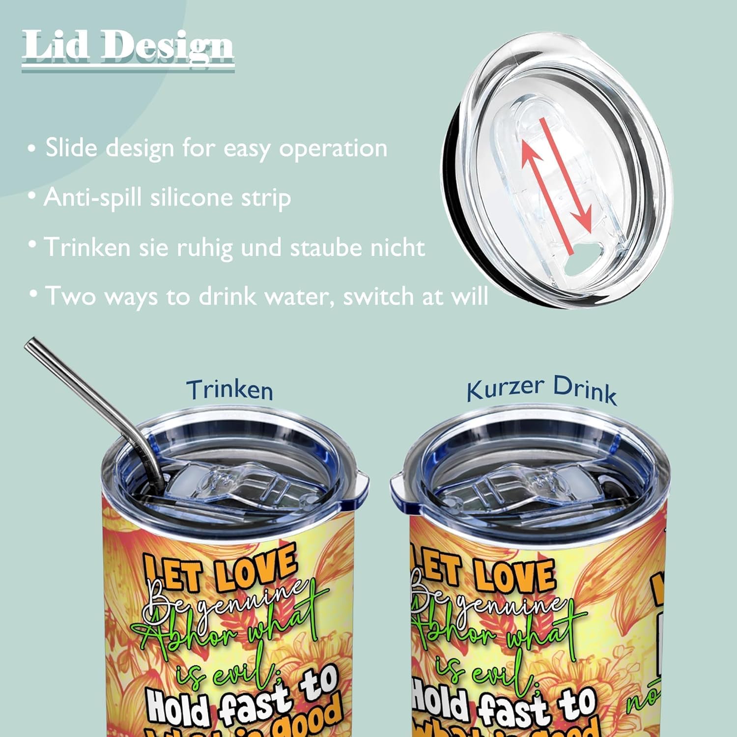 ATHAND God Shall Supply All Your Needs 20oz Skinny Insulated Stainless Steel Travel Coffee Mug with Lid, Christian Tumblers for Women, Inspirational Religious Gifts for Mom Friends,1 Pcs - Image 5