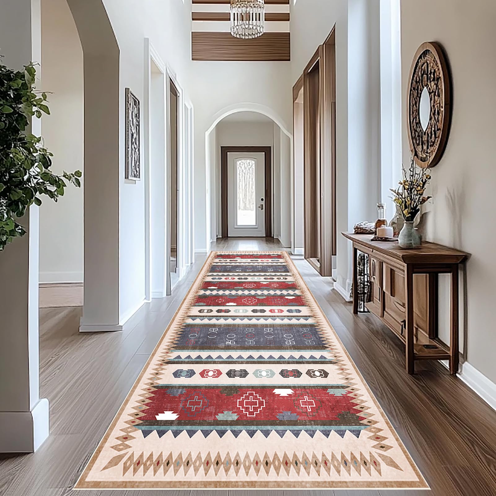Runner Rug for Hallway Long Carpet Runners Hall Runner kitchen runner rug Washable Non Slip Runners for Hallways 60 x 450 cm Absorbent Door Mats Corridor Rug Runner for Entryway for Hallway Laundry