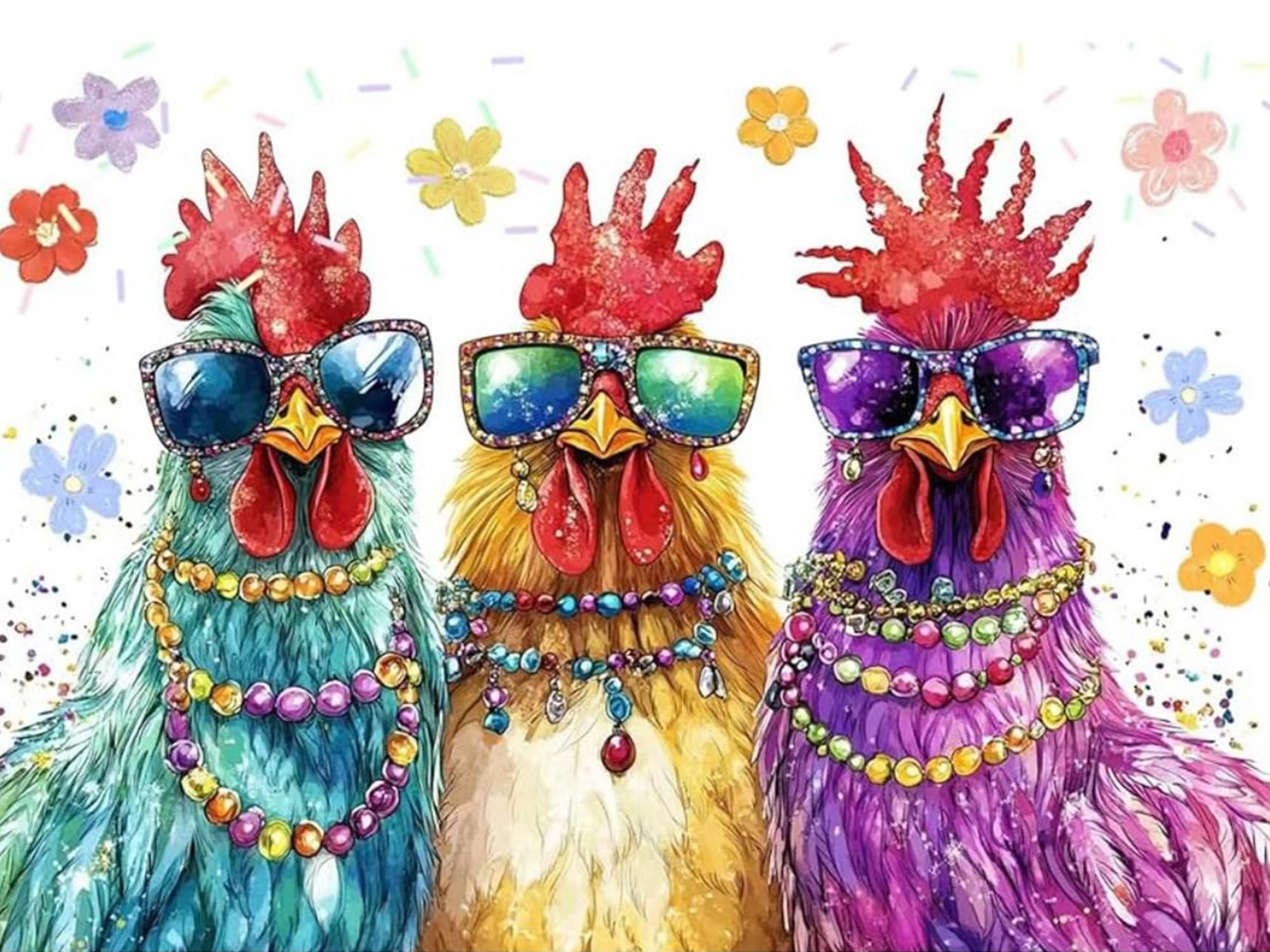 HEFEIS DIY Paint by Numbers Kits for Adults,Chicken Painting Kit on Canvas, Color by Numbers,Large Adult Paint by Number for Home Wall Decor,Gifts (Chicken)