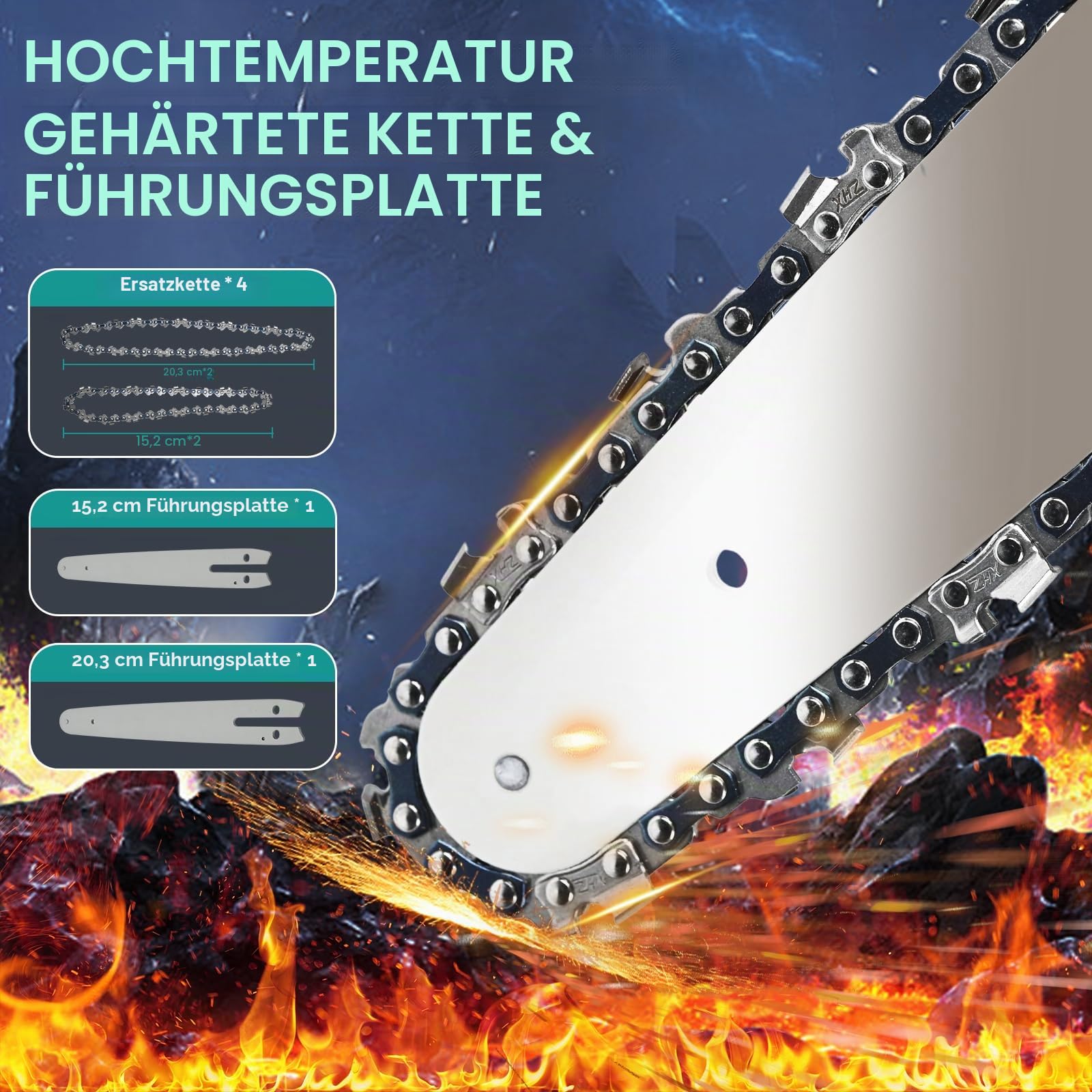 Mini Kettensäge mit Akku 6000mAh,6 Zoll & 8 Zoll akku kettensäge, Handkettensäge Akku für Gartenscheren Astschere Holzschneidenz