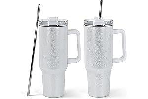 AGH 40 oz Glitter Sublimation Tumblers with Handle