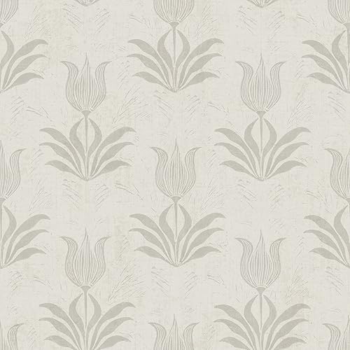 Papel tapiz de tulipán de loro, color gris