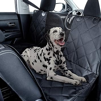 Fluffy's Waterproof Hatchback Oxford-Dog Hammock Car Trunk Rear Seat Cover with Side Protection, Black, 1550 g