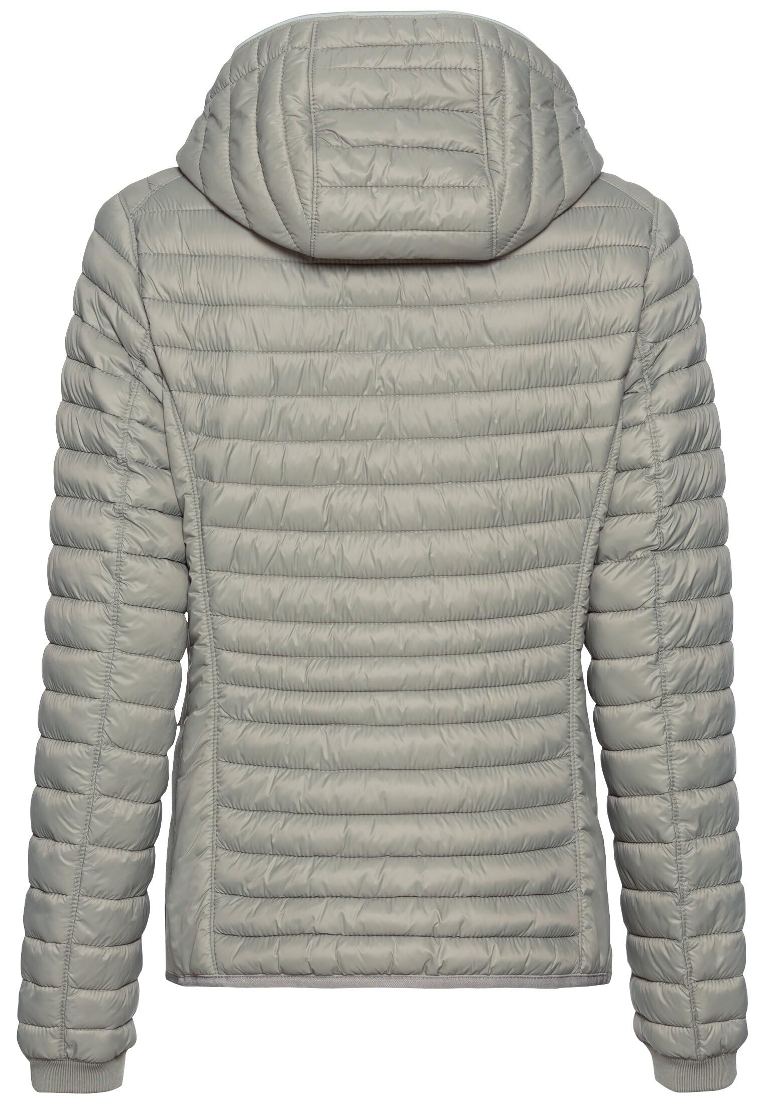 camel active Damen Leichte Steppjacke mit Kapuze | Winddichte und wasserabweisende Übergangsjacke mit 2-Wege-Reißverschluss und abnehmbarer Kapuze