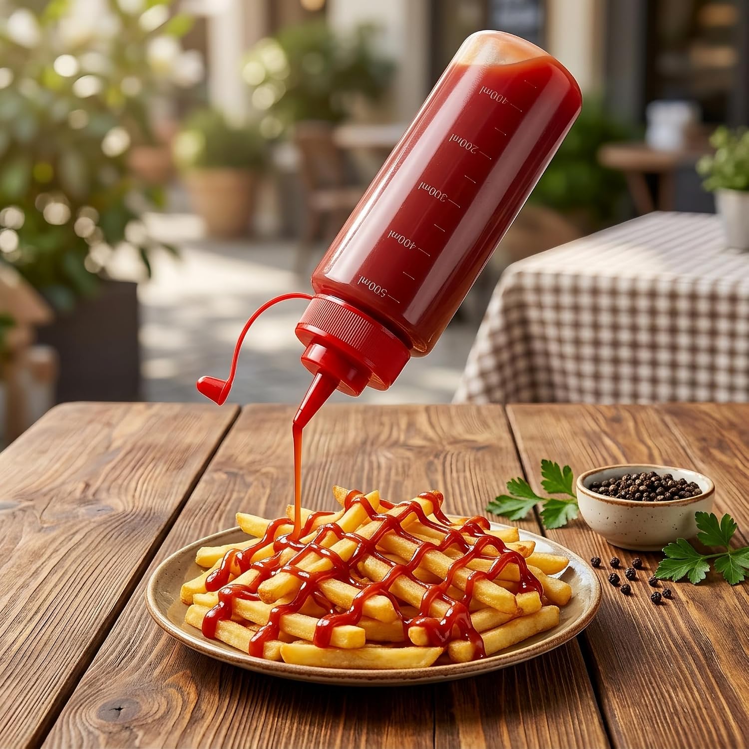 12 oz Squeeze Bottles, Plastic Condiment Squeeze Bottles for Sauces, Ketchup, Squirt Bottle for Dressing, Sauce Bottle for Syrup, Oil, Dressing, Mustard, Pancake Batter (12oz 3 Pack)