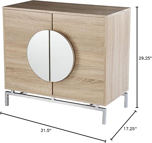 Miniatura 9 de SEI Furniture Northdom AMZ5044111ZH - Armario de barra de almacenamiento de vino, natural/cromado