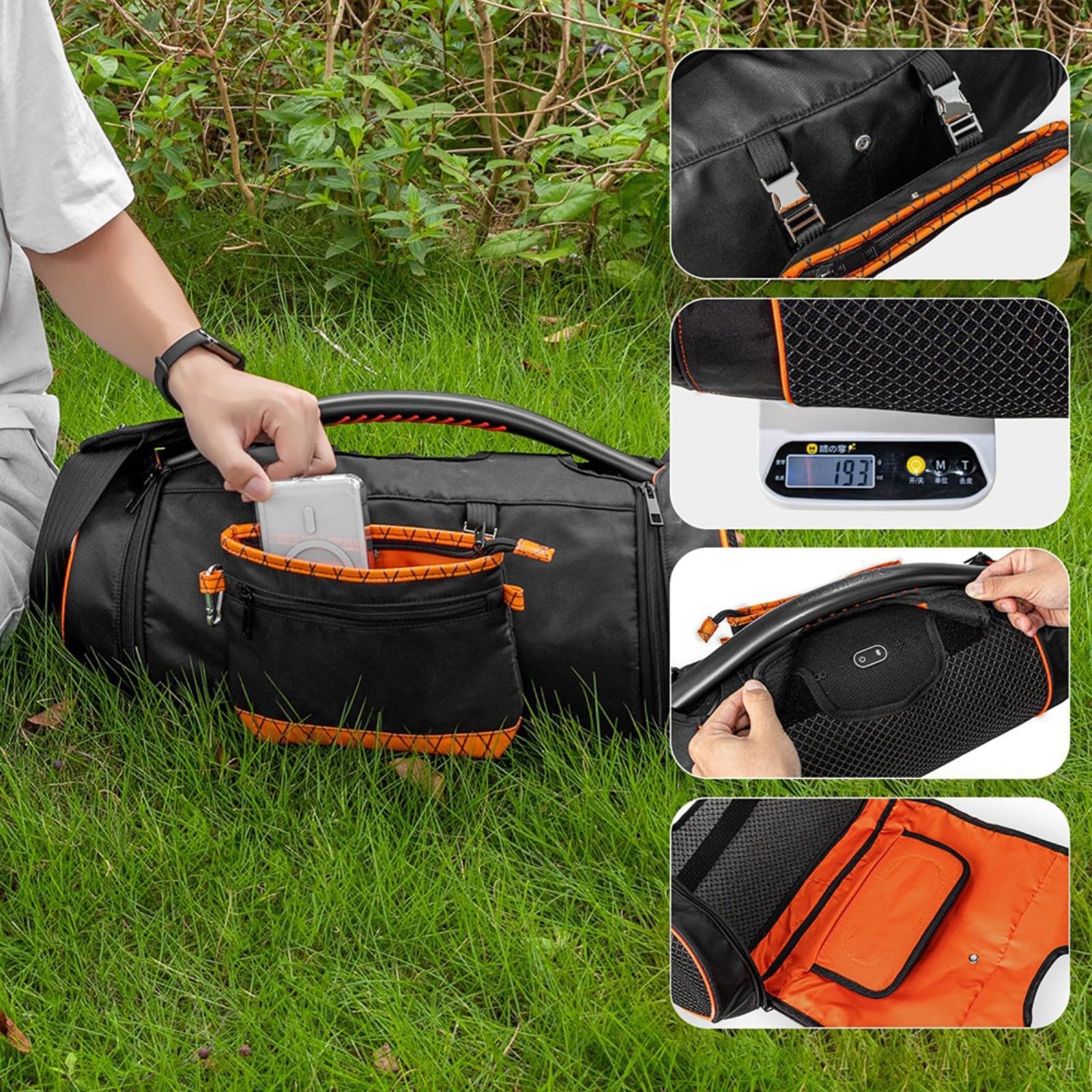 Bolsa de almacenamiento EVA a prueba de golpes para Boombox 1 2 3, carcasa rígida para altavoz con capa insonorizada, para caja de transporte compacta de viaje 47x18x18cm