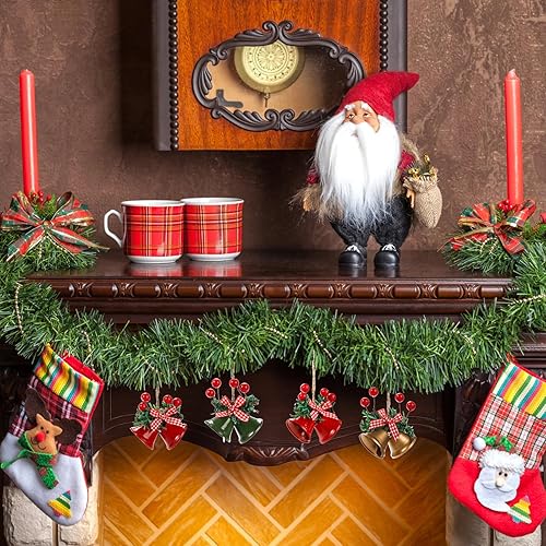 Miniatura 7 de Cididu 15 adornos de campanas de Navidad, adorno colgante para cascabel, colgantes de campana para árbol de Navidad, campana colgante y timbre para