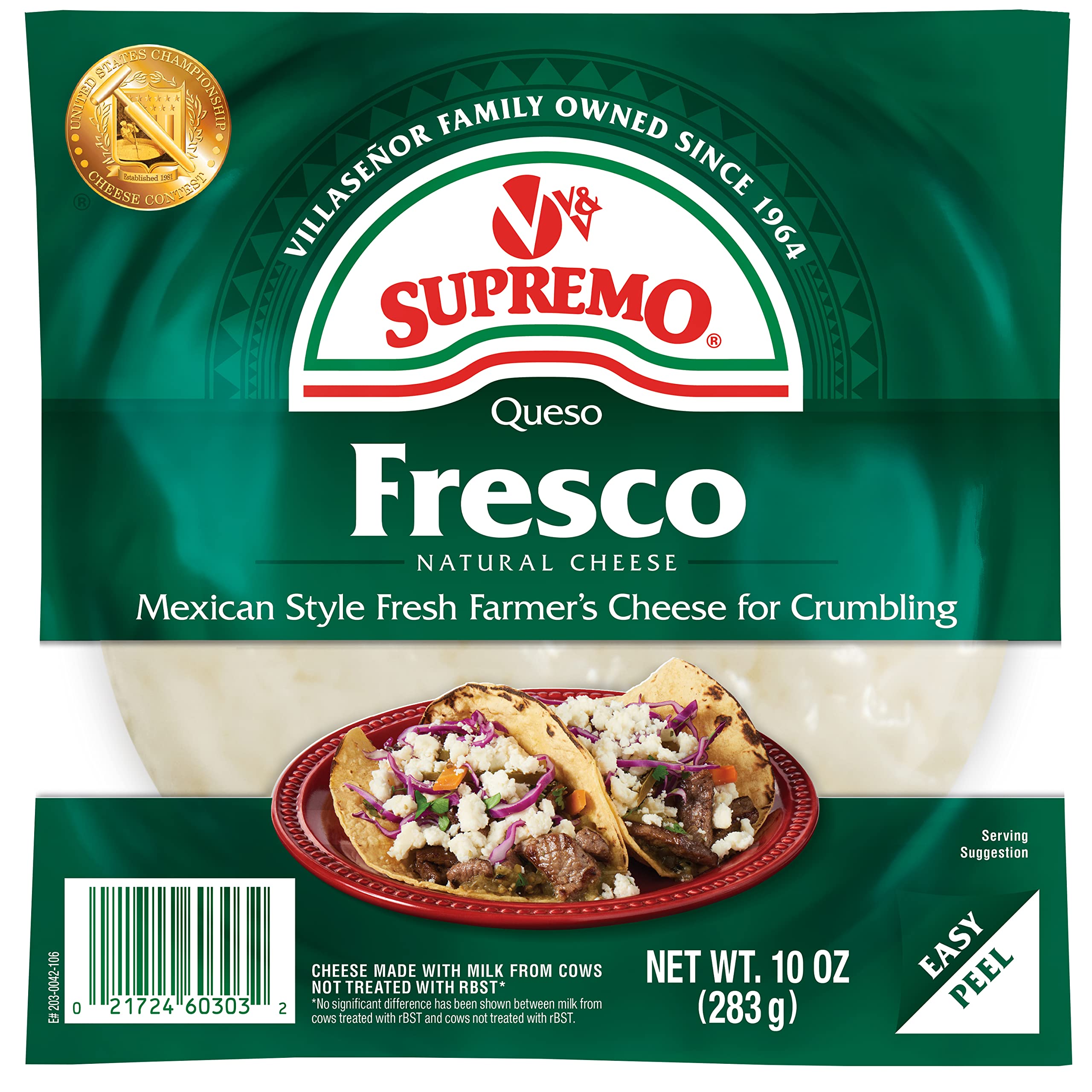 V&V Supremo, Queso Fresco Cheese, 10 oz
