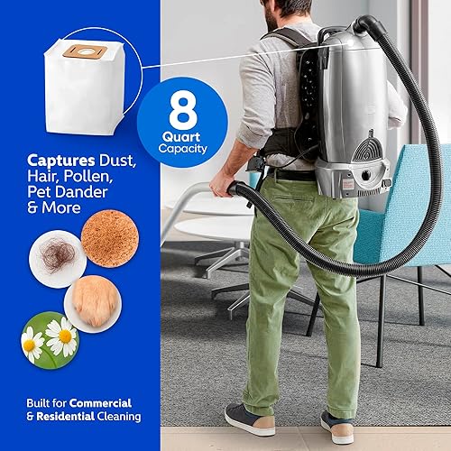Miniatura 7 de Paquete de 10 bolsas de vacío de repuesto compatibles con modelos de mochila de vacío Atrix VACBP1, VACBP2, VACBP36V, VACBPAI, VACBPAIC  8 cuartos