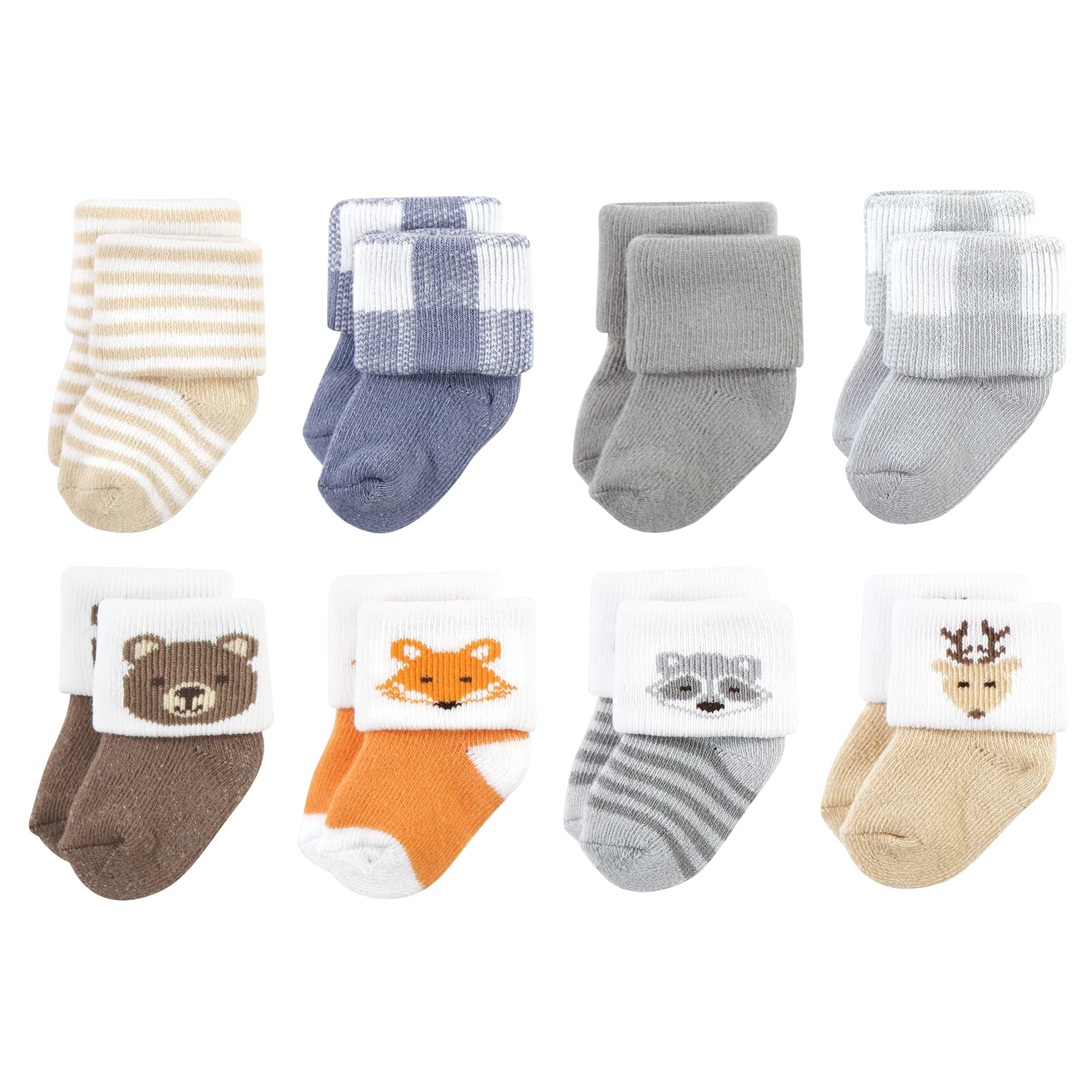 Hudson Baby Baby 8-pack Cotton Rich Newborn and Terry Socks